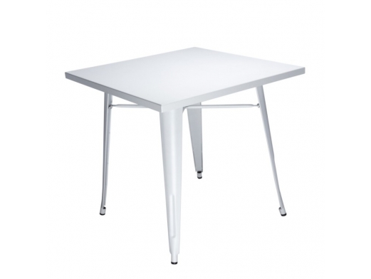 Mesa cuadrada metálica blanca 80 cm  merkamueble 2