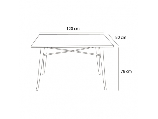 Mesa de madera de olmo oscurecida con patas metálicas 120 cm  merkamueble 2
