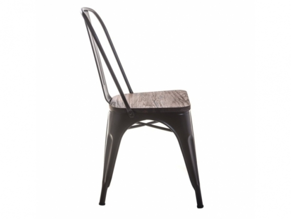 Silla de metal y madera  merkamueble