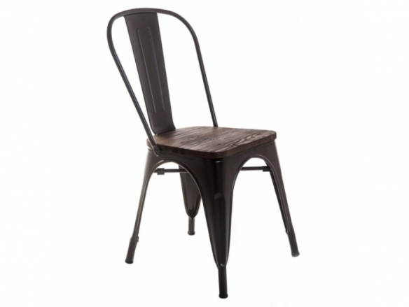 Silla de metal y madera  merkamueble
