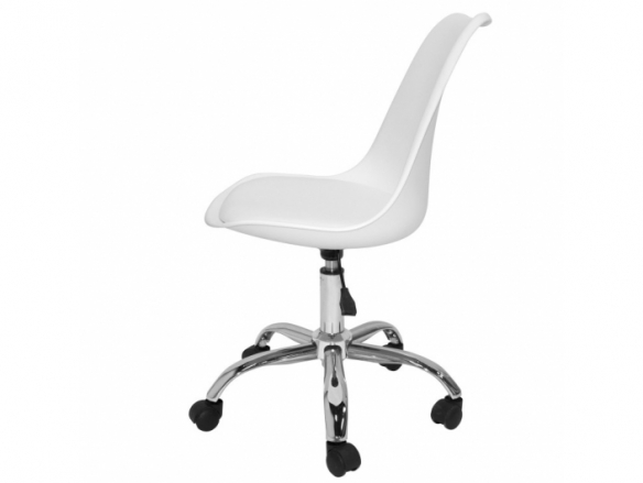 Silla blanca de escritorio con patas metálicas  merkamueble