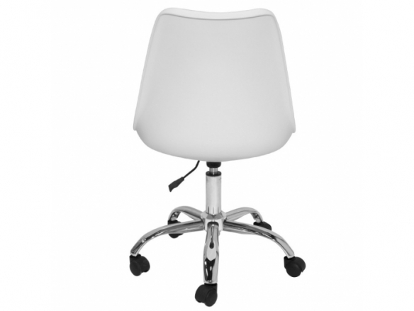 Silla blanca de escritorio con patas metálicas  merkamueble