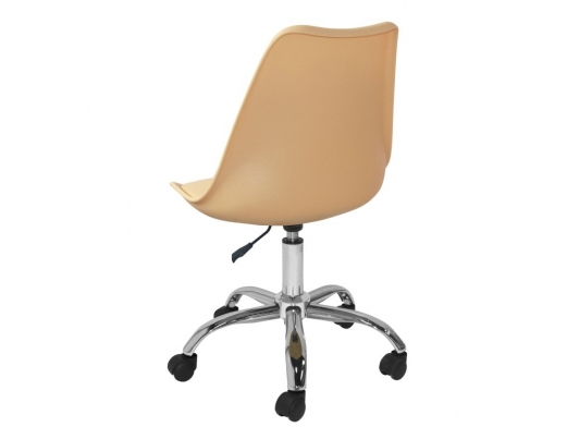Silla de escritorio beige con patas metálicas  merkamueble 2