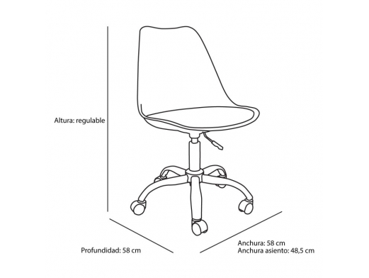 Silla de escritorio color agua con patas metálicas  merkamueble 2