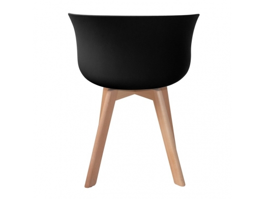 Sillón negro mate con patas de madera rectangular  merkamueble 2