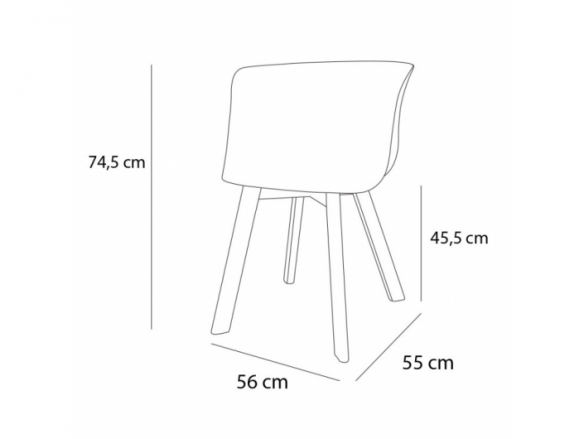 Sillón negro mate con patas de madera rectangular  merkamueble