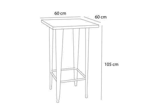 Mesa alta blanca con estructura de acero 60 cm  merkamueble 2