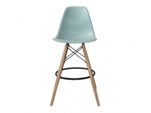 Taburete color aguamarina con patas de madera  merkamueble 2