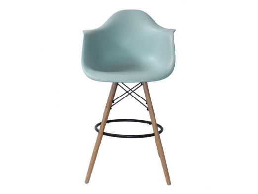 Sillón taburete color agua con patas de madera  merkamueble 2