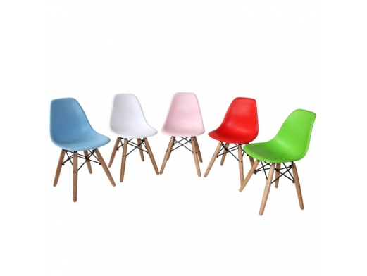 Silla kids blanca patas de madera  merkamueble 2