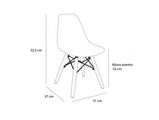 Silla kids roja patas de madera  merkamueble 2