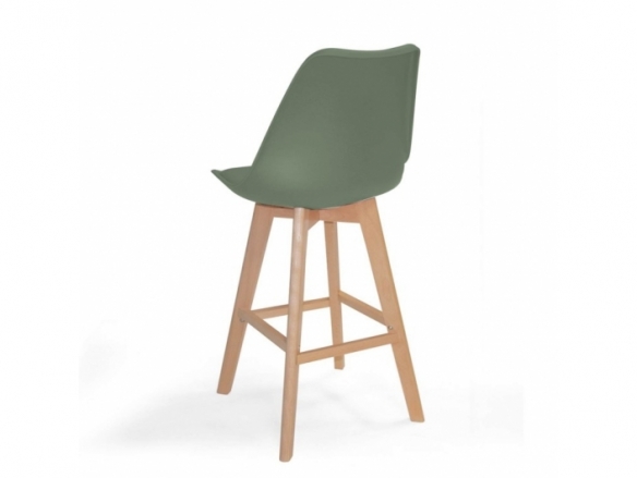 Taburete color verde 75 cm patas madera  merkamueble