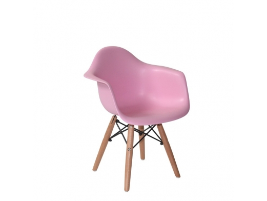 Sillón kids rosa con patas de madera  merkamueble 2