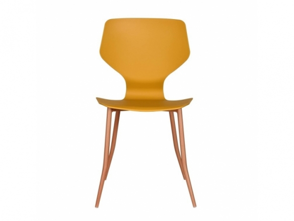 Silla color mostaza patas metálicas  merkamueble