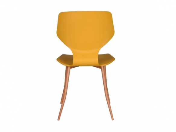 Silla color mostaza patas metálicas  merkamueble