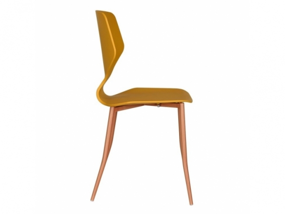 Silla color mostaza patas metálicas  merkamueble