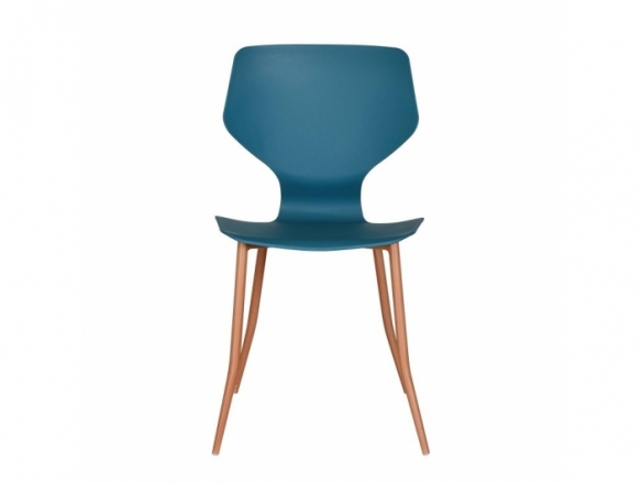 Silla color cobalto patas metálicas  merkamueble