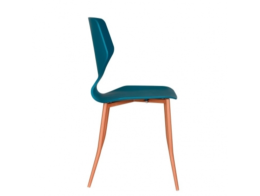 Silla color cobalto patas metálicas  merkamueble 2