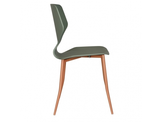 Silla color verde patas metalicas  merkamueble 2