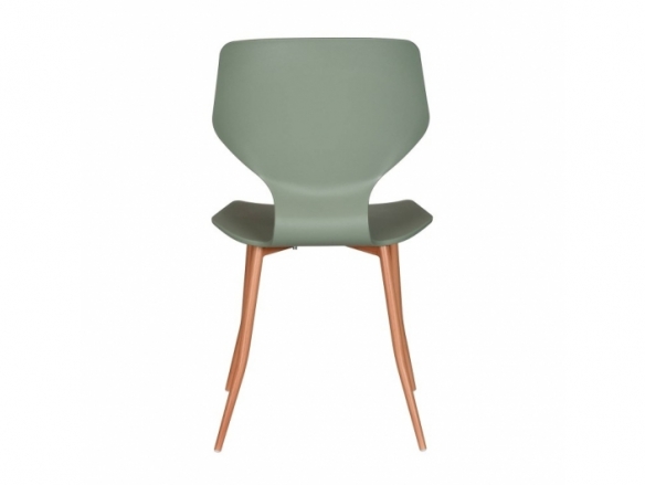 Silla color verde patas metalicas  merkamueble