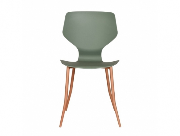 Silla color verde patas metalicas  merkamueble