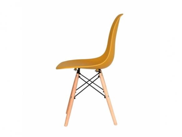 Silla color mostaza patas madera  merkamueble