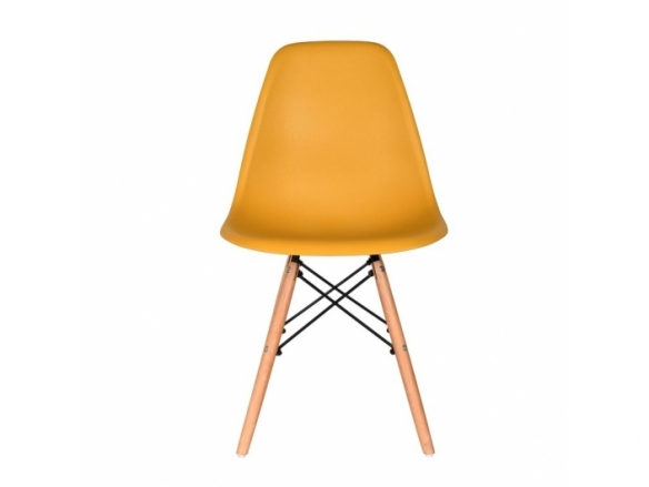 Silla color mostaza patas madera  merkamueble