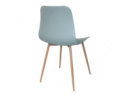 Silla color agua con patas metálicas efecto madera  merkamueble 2