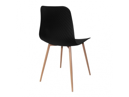 Silla negra con patas metálicas efecto madera  merkamueble 2