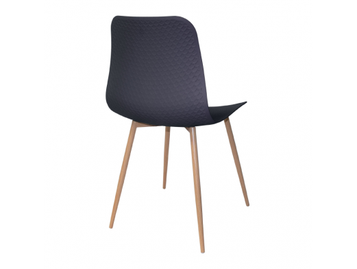 Silla color antracita con patas metálicas efecto madera  merkamueble 2