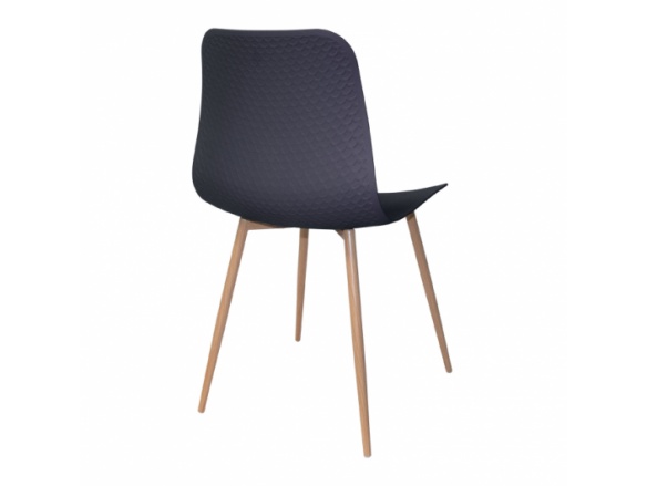 Silla color antracita con patas metálicas efecto madera  merkamueble
