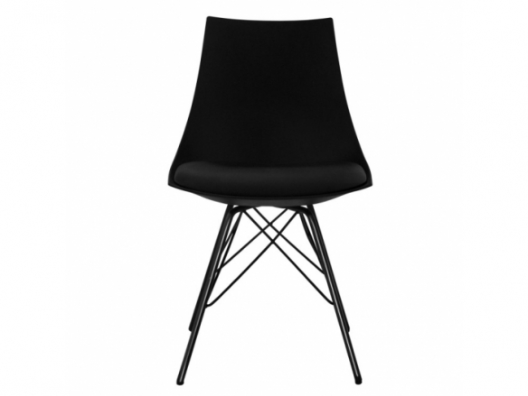 Silla negra con patas negras  merkamueble