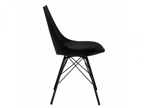 Silla negra con patas negras  merkamueble