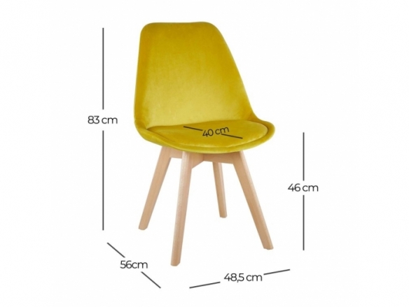 Silla de terciopelo amarilla  merkamueble