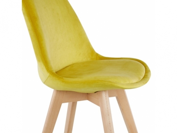 Silla de terciopelo amarilla  merkamueble