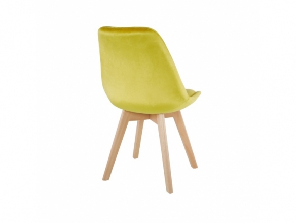 Silla de terciopelo amarilla  merkamueble