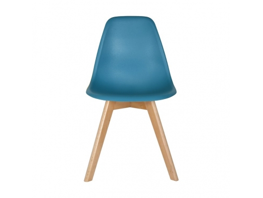 Silla color cobalto patas madera rectangulares  merkamueble 2