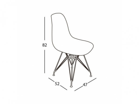 Silla color cobalto con patas cromadas  merkamueble