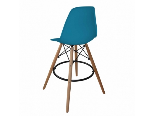 Taburete color cobalto patas madera  merkamueble 2