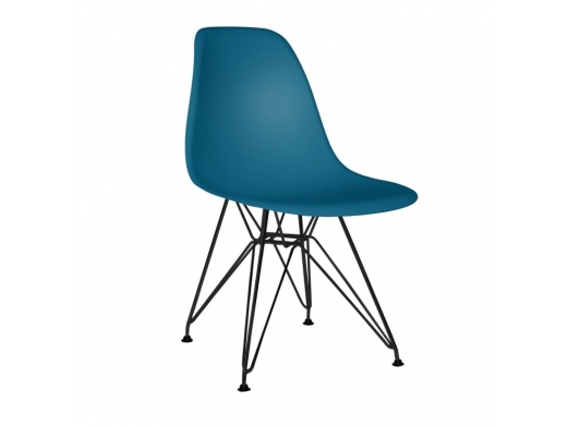 Silla color cobalto patas acero pintado negro  merkamueble 2