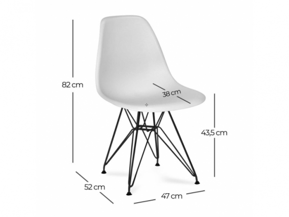 Silla color agua con patas acero negro  merkamueble