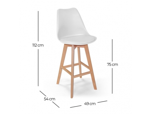 Taburete color agua con patas de madera de haya  merkamueble 2
