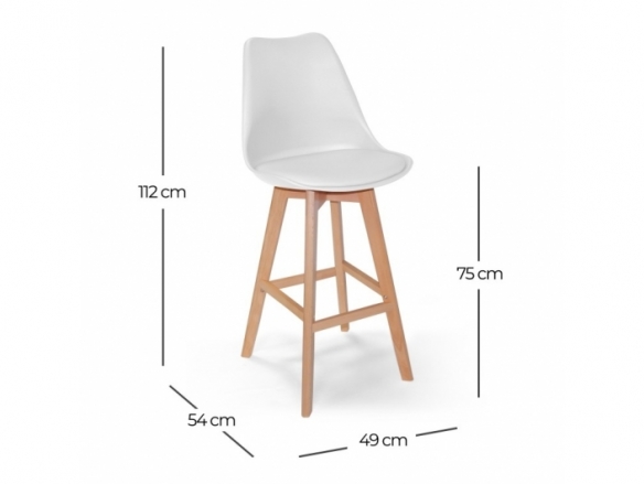 Taburete color agua con patas de madera de haya  merkamueble