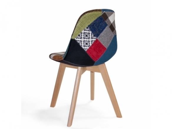 Silla de cuadros con patas rectangulares de madera  merkamueble