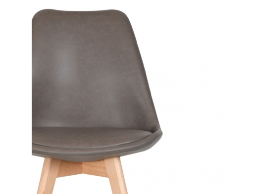 Silla nórdica tapizada marrón  merkamueble 2