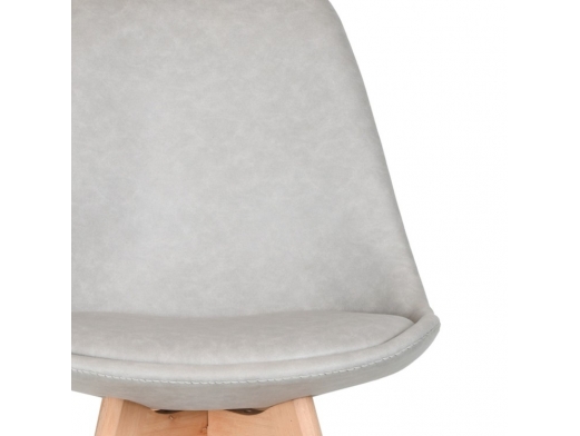 Silla nórdica tapizada gris claro  merkamueble 2