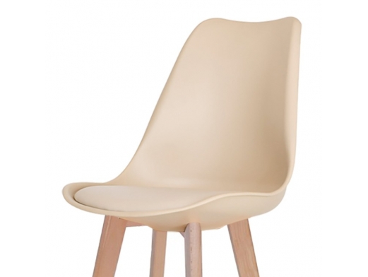 Taburete color arena 65 cm patas madera  merkamueble 2