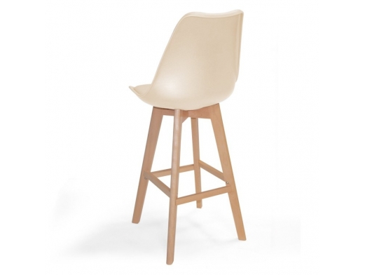 Taburete color arena 75 cm patas madera  merkamueble 2