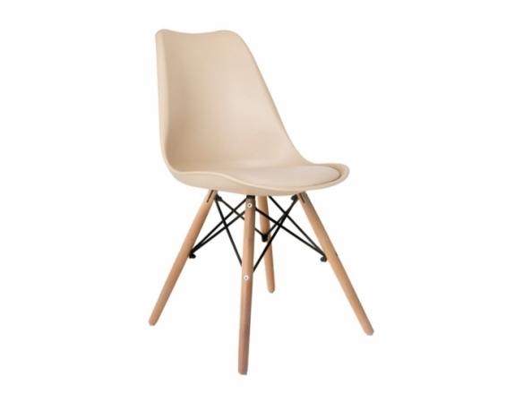 Silla color arena patas madera  merkamueble