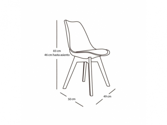 Silla color verde patas rectangulares madera  merkamueble